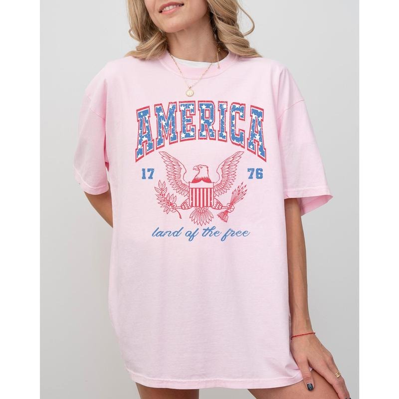 America, Land Of The Free, Eagle, 1776, USA, Independence Day, 4th Of July, Stars Stripes, Patriotic Tshirt, Women's Comfort Color Tee, Tshirt