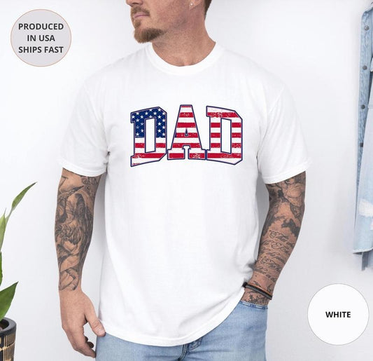 American Dad Shirt, Dads Club Tee, Matching Family 4th July Gift, Fireworks Celebration USA Fathers Day Appreciation Flag Patriotic Daddy Shirt