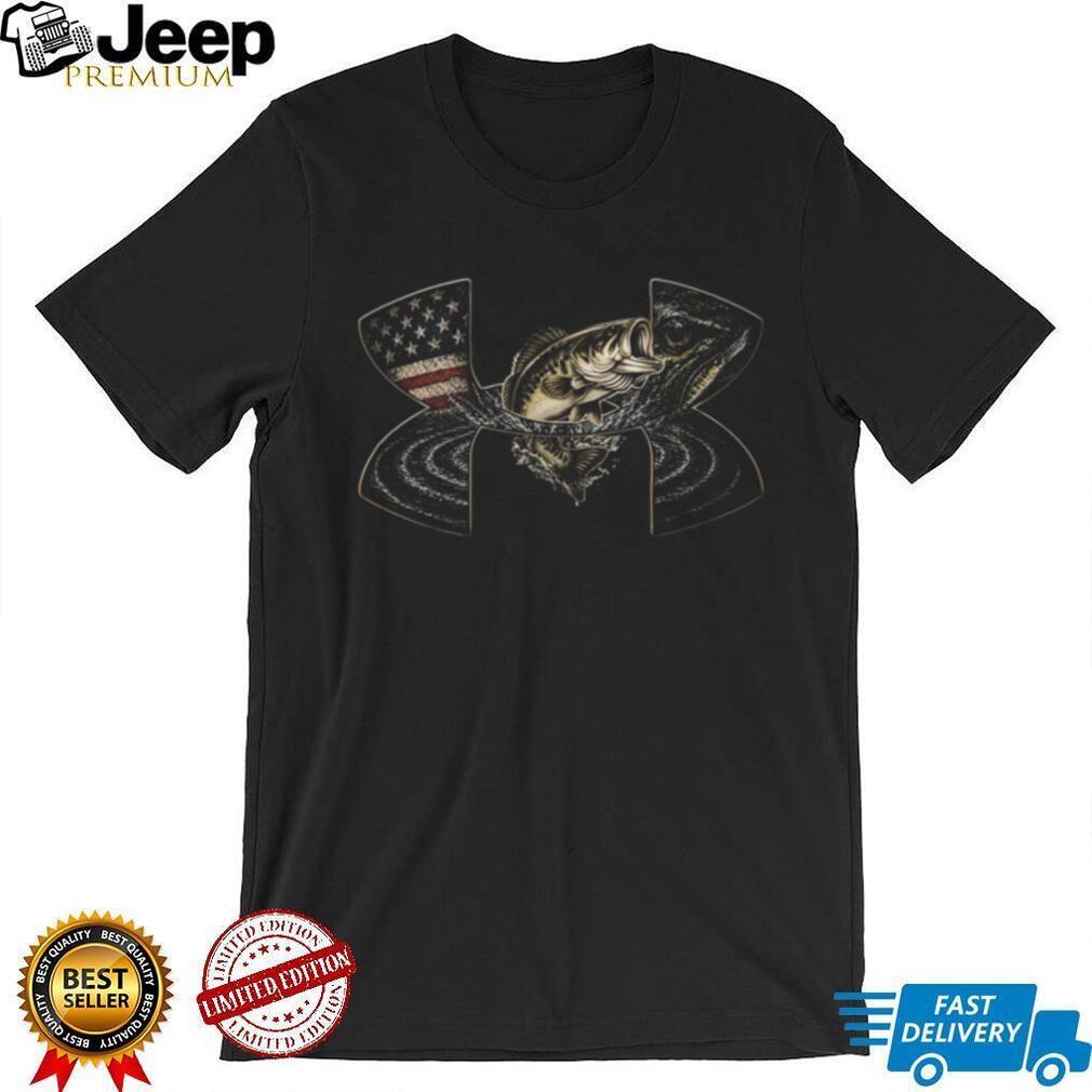 American Flag Bass Fishing Patriotic Hunter Sport Graphic T Shirt
