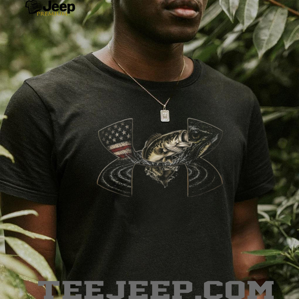 American Flag Bass Fishing Patriotic Hunter Sport Graphic T Shirt