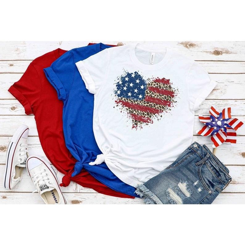 American Flag Shirt, American Flag Heart Shirt, Patriotic Shirt, USA Shirt, 4th of July Shirt, July 4th Shirt, Women's American Flag Shirt