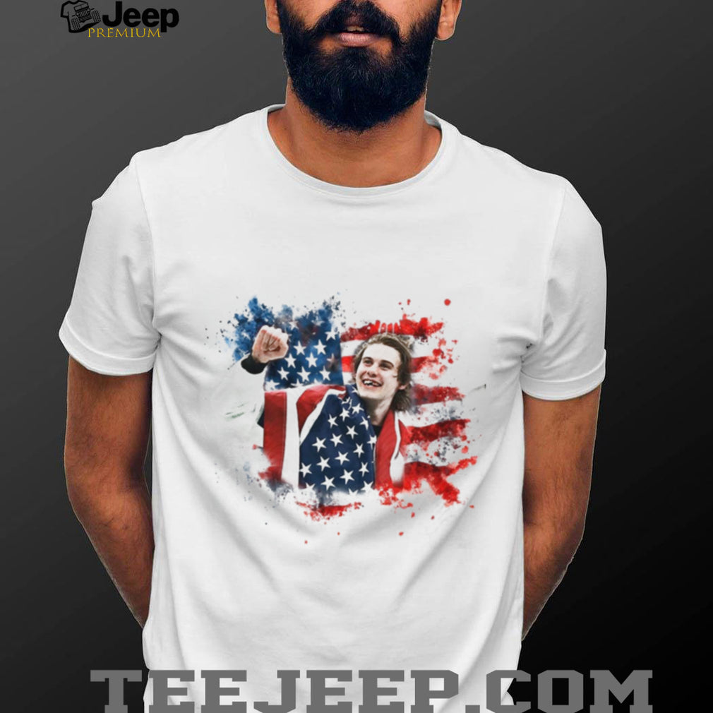 American Flag Watercolor Athlete Celebration USA Pride T Shirt