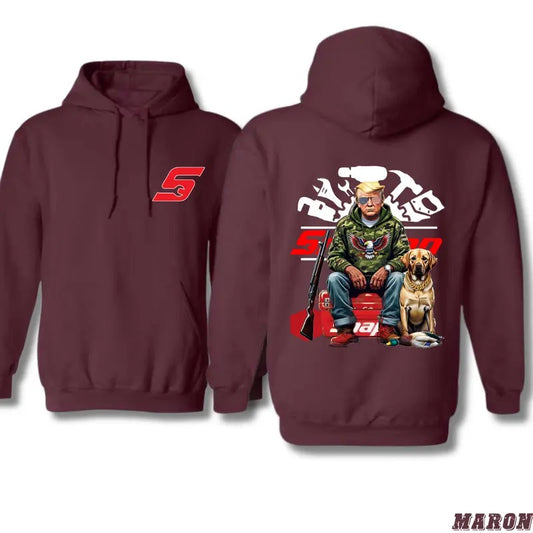 American Hunter Hoodie - Unisex Classic Fit with Iconic Symbols and Dog Design for Hunting Fans - Sweatshirts, Menswear