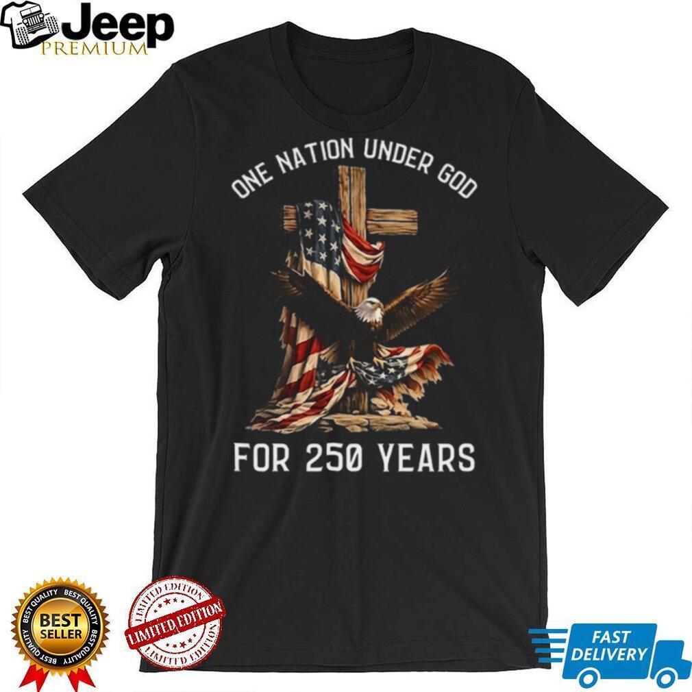 American Patriotic Cross Eagle God 250 Years Freedom T Shirt