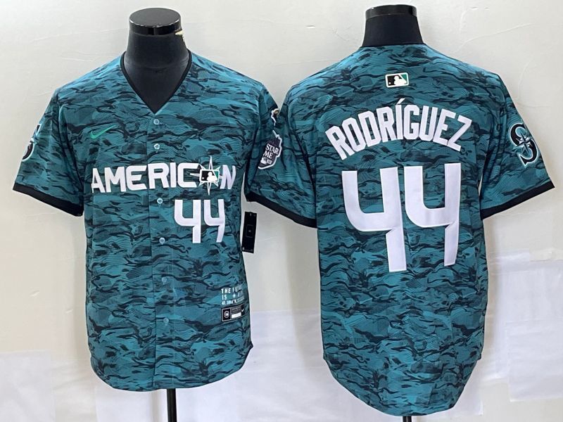 American League #44 Julio Rodriguez 2023 MLB All-Star Game Limited Player Jersey - Teal 2023 All-Star Style 1