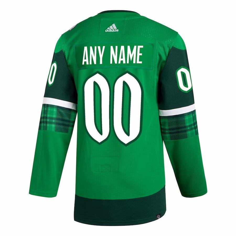 Anaheim Ducks adidas 2023 St. Patrick's Day Primegreen Authentic Custom Jersey - Kelly Green Style 1