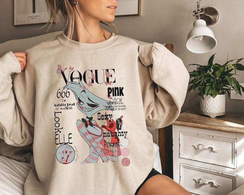 Angel Dust Vintage Magazine Hazbin Hotel Character Sweatshirt
