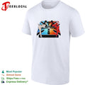 Angel and devil pinup girls radio station logo shirt