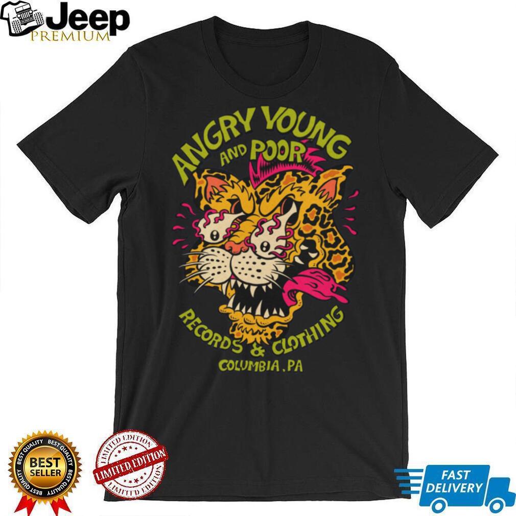 Angry Young and Poor Leopard Punk Record Shop T Shirt (1)