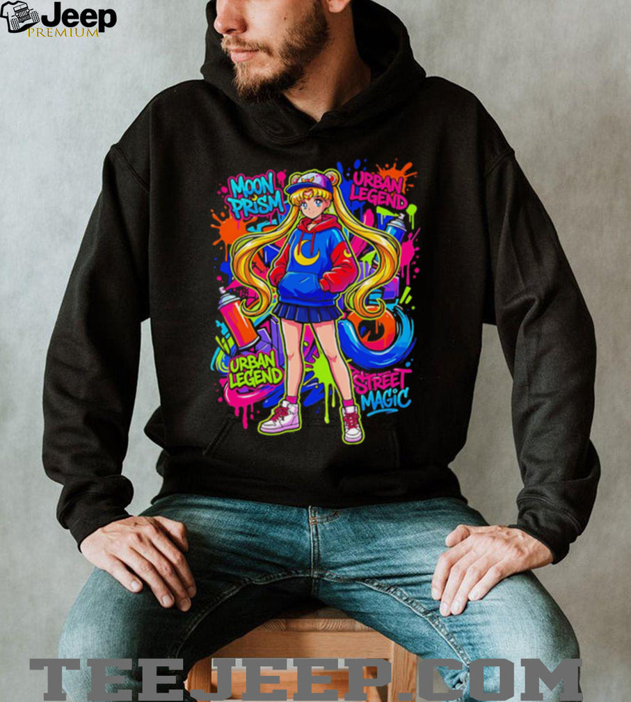 Anime Streetwear Girl Graffiti Moon Prism Style T Shirt