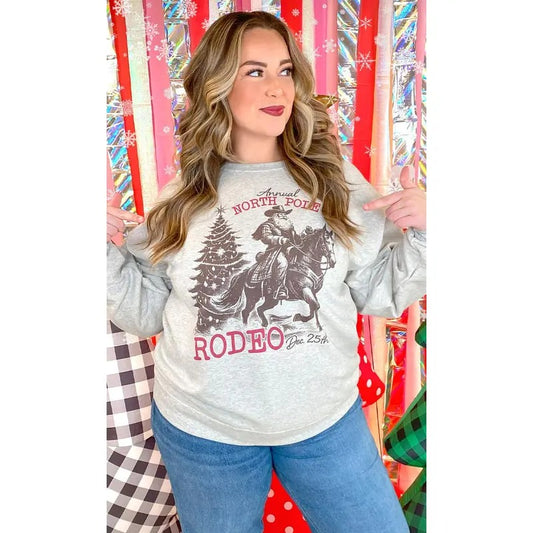 Annual North Pole Rodeo Christmas Graphic Sweatshirt