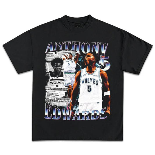 Anth0ny Edwardds T-Shirt 90s Vintage Inspirational Basketball Graphic Tee Shirt for Men Women Hoodie, Sweatshirt