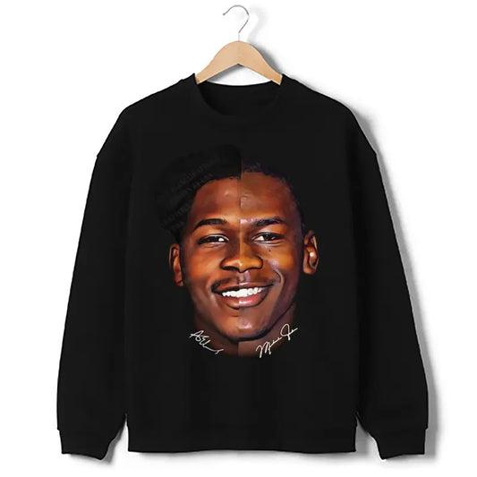 Anthony Edwards Michael Jordan Sweatshirt Wolves Custom Design Graphic Crewneck Sweatshirt