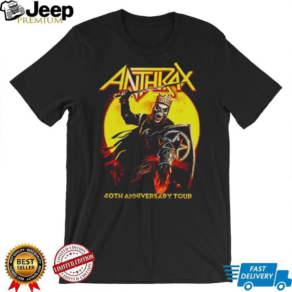 Anthrax 40th Anniversary Tour Skeleton Warrior Sun Graphic T Shirt