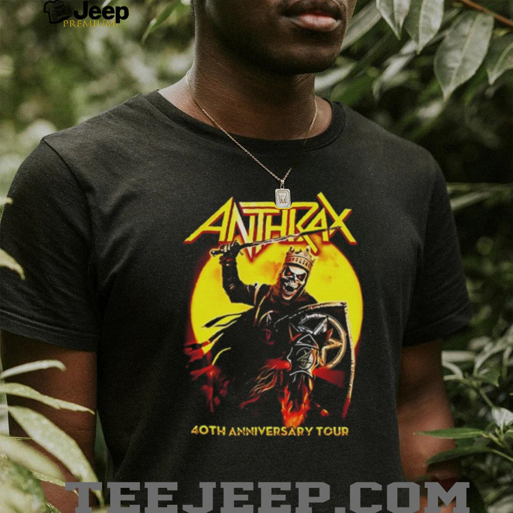 Anthrax 40th Anniversary Tour Skeleton Warrior Sun Graphic T Shirt