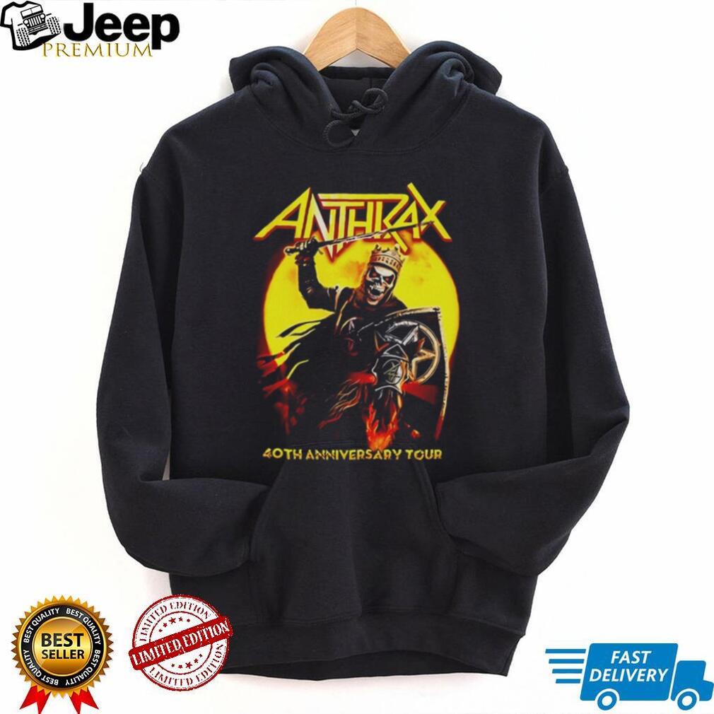 Anthrax 40th Anniversary Tour Skeleton Warrior Sun Graphic T Shirt