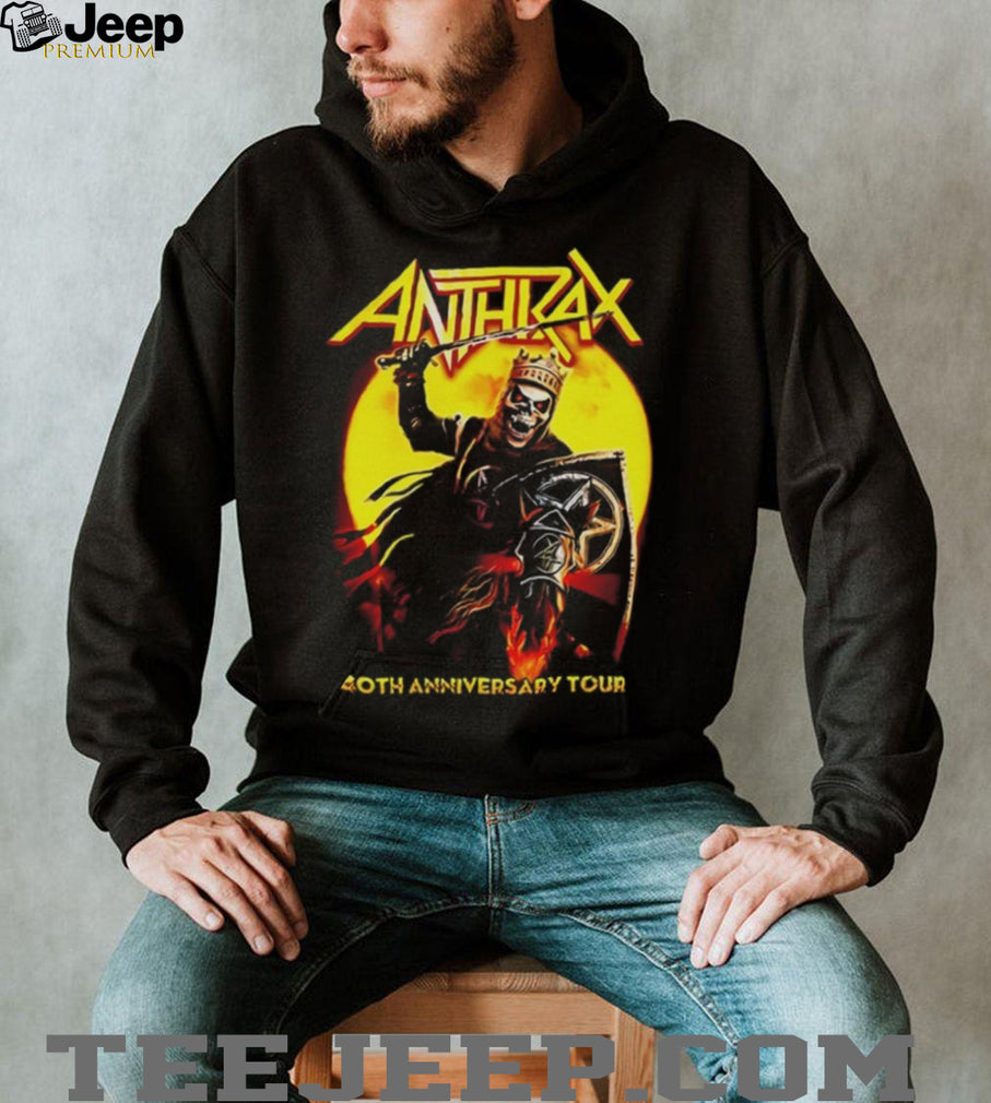 Anthrax 40th Anniversary Tour Skeleton Warrior Sun Graphic T Shirt