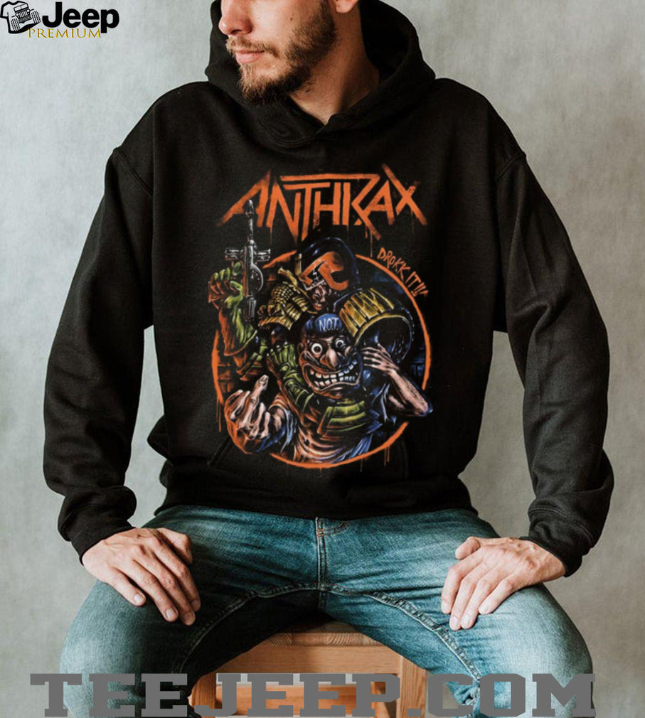 Anthrax Judge Dredd Drokk It Not Man Crossover Black T Shirt