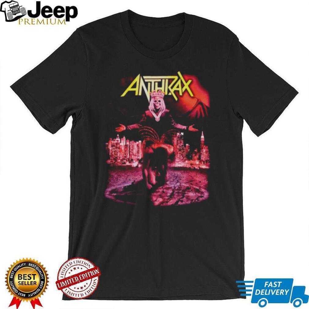 Anthrax Skeleton King City Skyline Vintage Thrash Metal T Shirt
