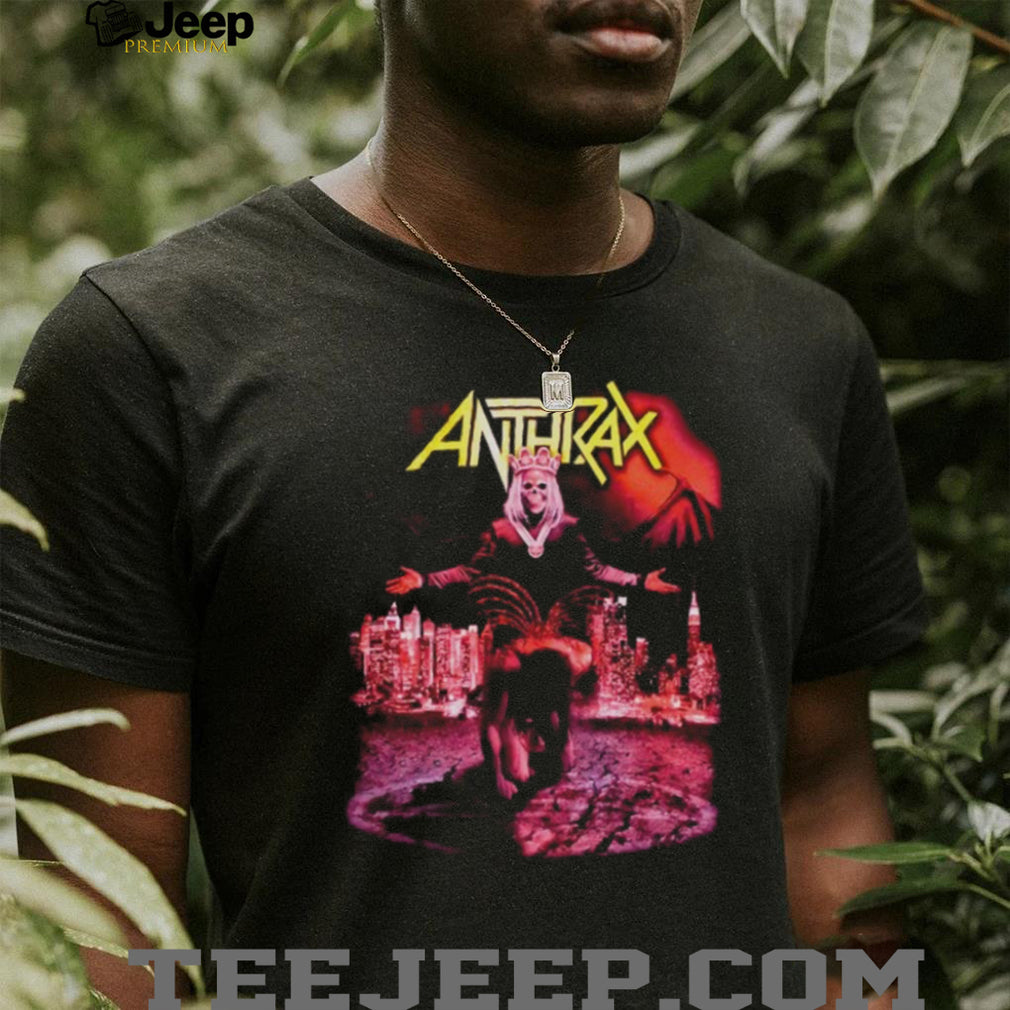 Anthrax Skeleton King City Skyline Vintage Thrash Metal T Shirt