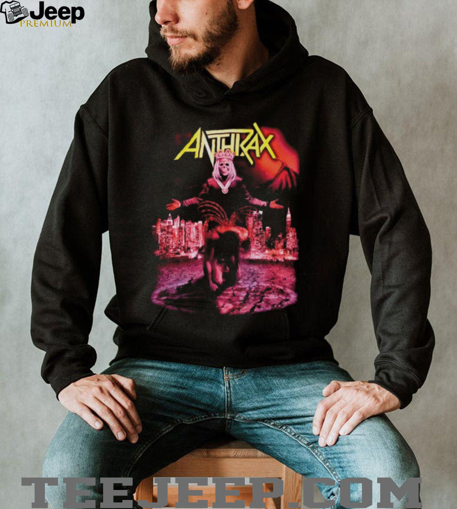 Anthrax Skeleton King City Skyline Vintage Thrash Metal T Shirt