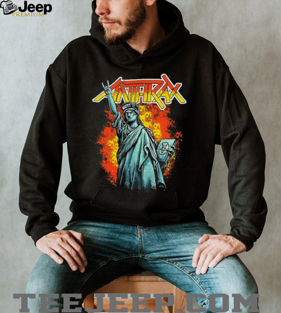 Anthrax Statue of Liberty Rock On Graphic Metal T Shirt