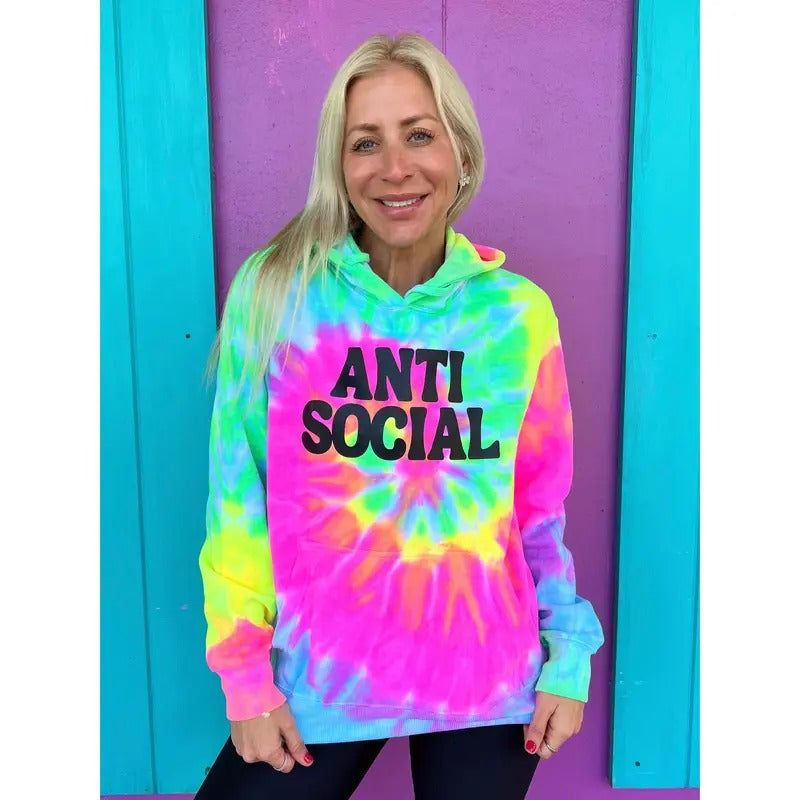 AntiSocial Tie-Dye Hoodie T-Shirts, Sweatshirt | WearSparks.com