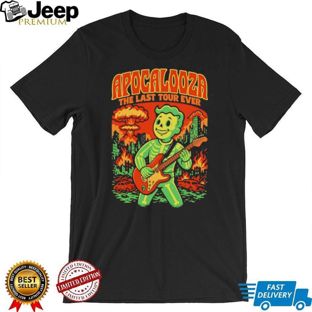 Apocalooza The Last Tour Ever Fallout Vault Boy Skeleton T Shirt
