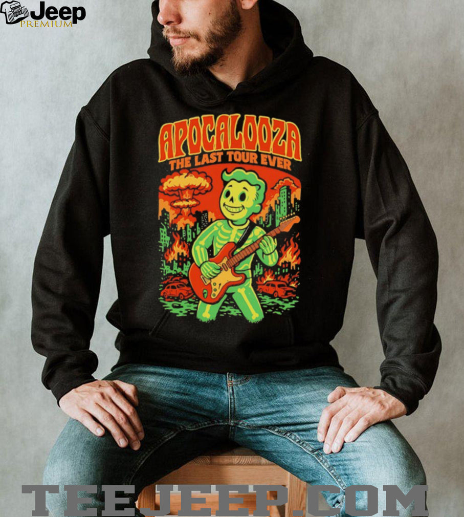 Apocalooza The Last Tour Ever Fallout Vault Boy Skeleton T Shirt