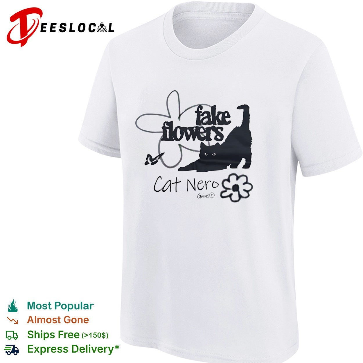 Cat Nero Fake Flowers Gains floral aesthetic shirt