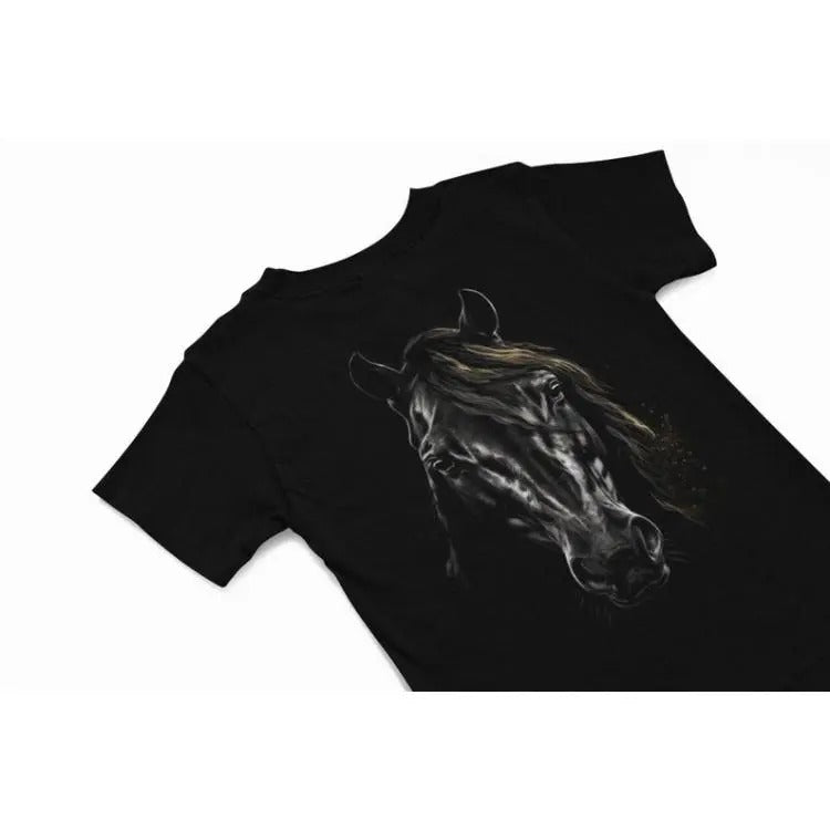 Arabian Horse T-Shirt, Back Stallion Horse Graphic tee, Cute animal Tee, Stallion, Equestrian t shirt, Horse lover gift, Horse Tee Made in USA