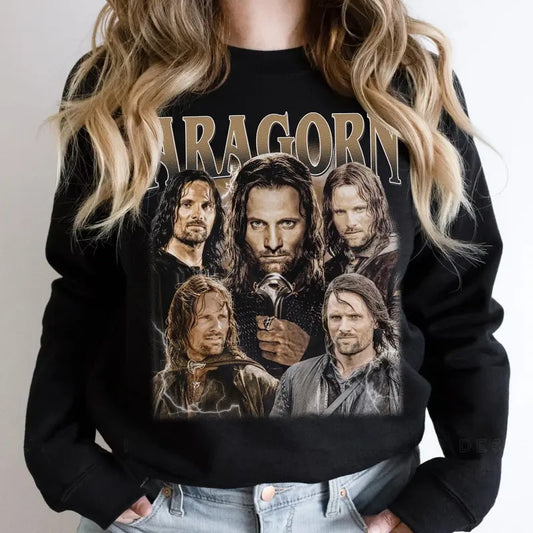 Aragorn in LOTR Vintage Sweatshirt, Lord of the Rings Graphic Tee, LOTR Retro Style, Hobbit Movie Funny Shirt, Gift For Movies Lovers, VintageT-Shirt