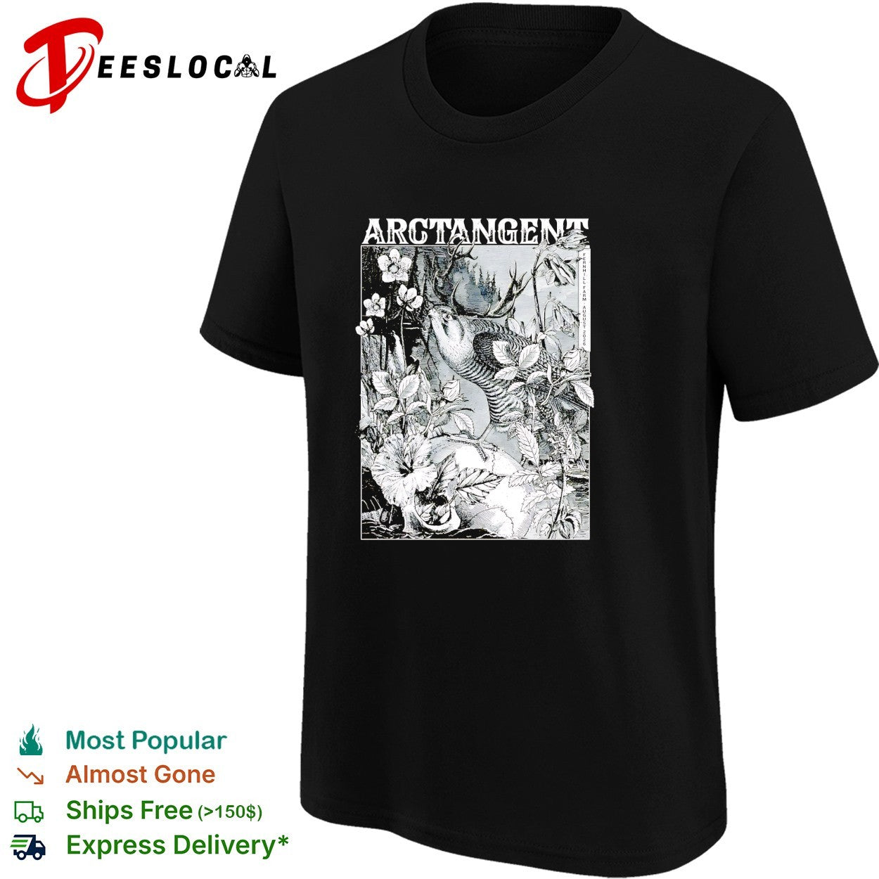 Arctangent festival Fernhill Farm 2026 bird antlers floral shirt