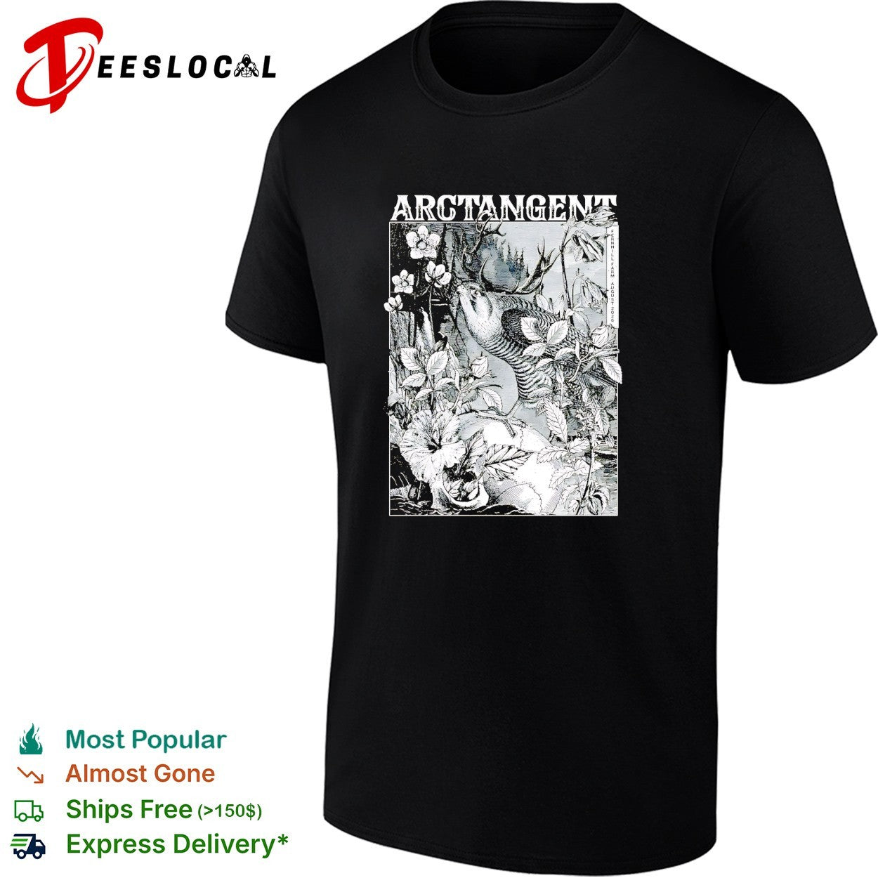 Arctangent festival Fernhill Farm 2026 bird antlers floral shirt
