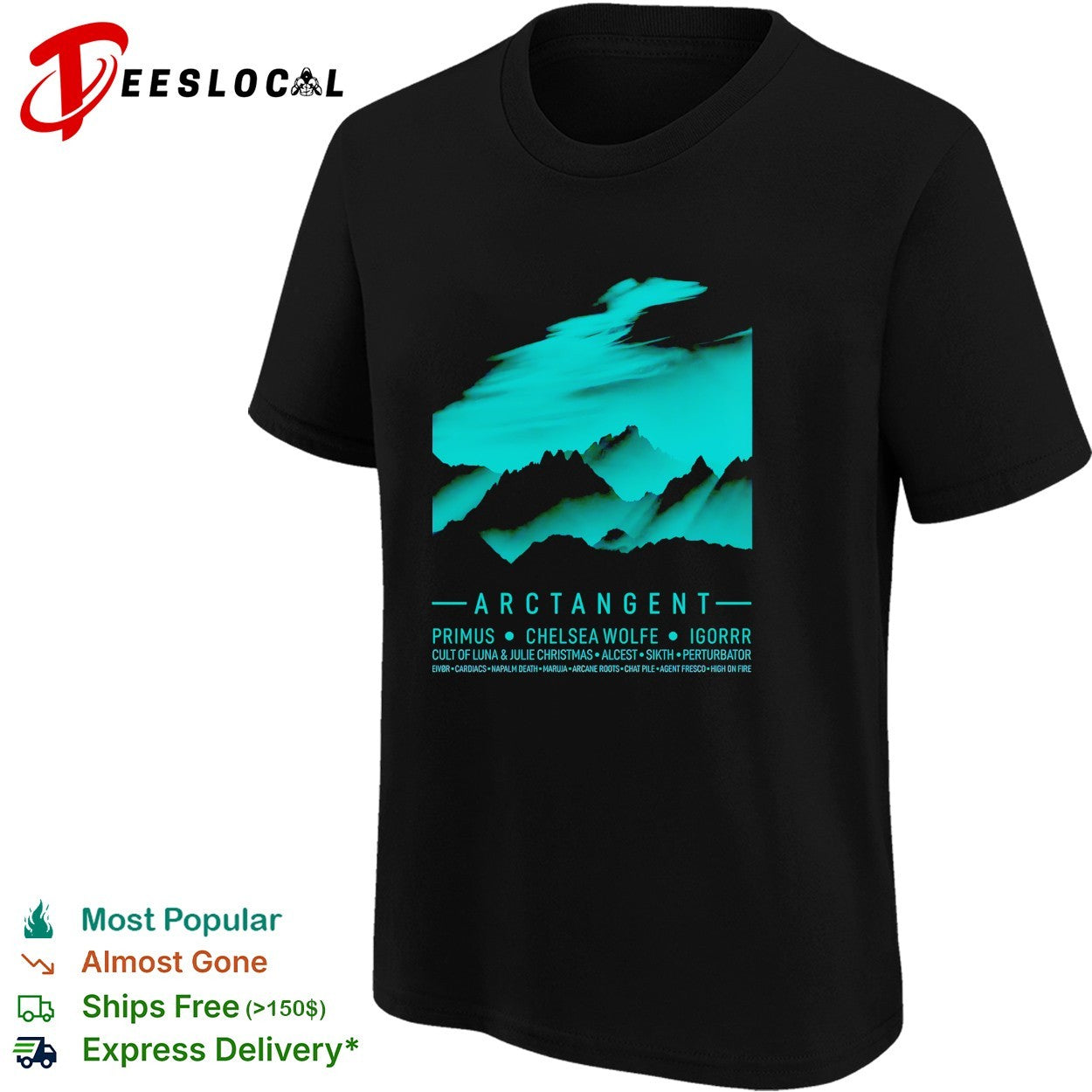Arctangent festival mountains lineup poster shirt