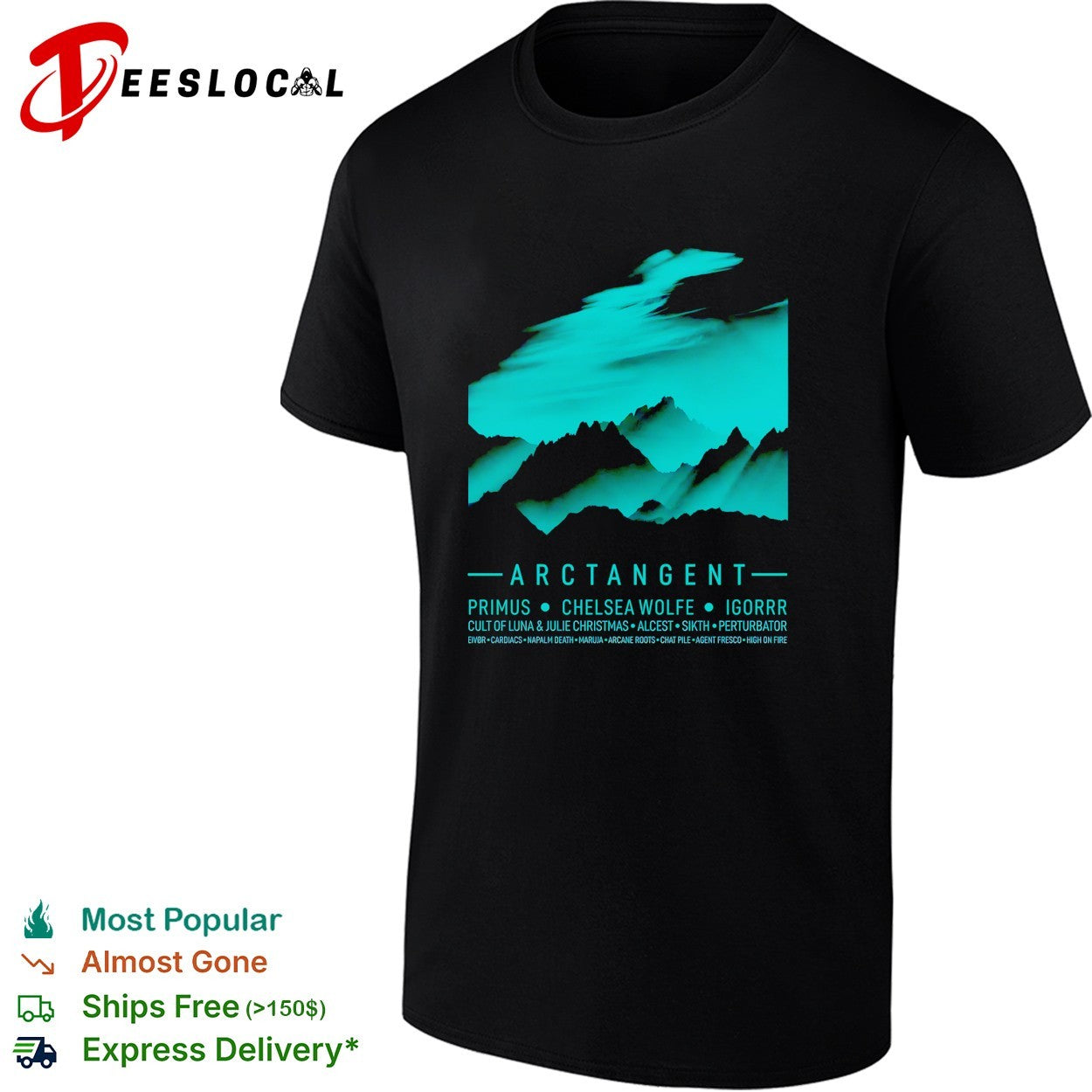 Arctangent festival mountains lineup poster shirt