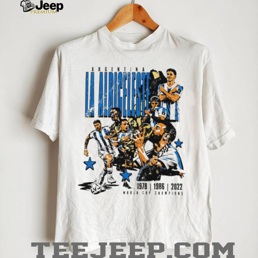 Argentina World Cup Champions 1978 1986 2022 vintage shirt