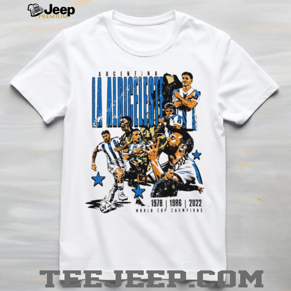 Argentina World Cup Champions 1978 1986 2022 vintage shirt