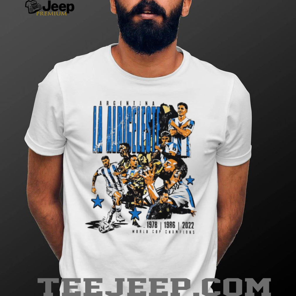 Argentina World Cup Champions 1978 1986 2022 vintage shirt