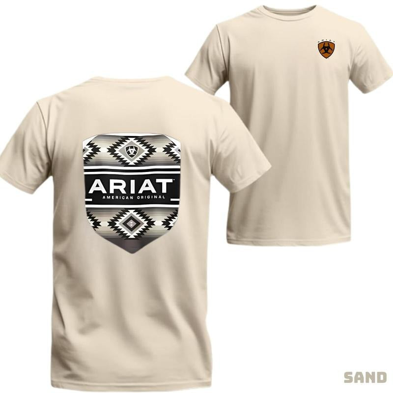 Ariat T-shirt - Navajo-inspired design with classic American style, suitable for men and women, soft breathable fabric...