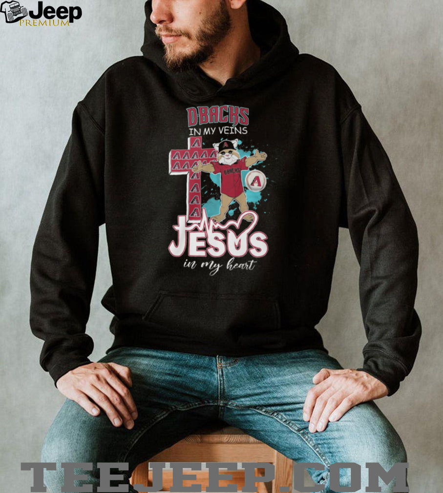 Arizona D Backs Baxter The Bobcat Cross Heartbeat Jesus In My Heart T Shirt