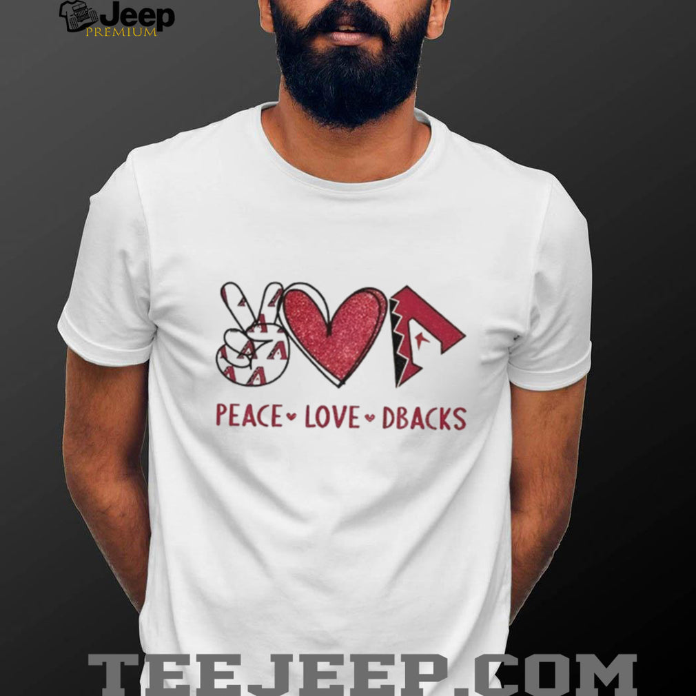 Arizona Diamondbacks Peace Love Dbacks Baseball T Shirt