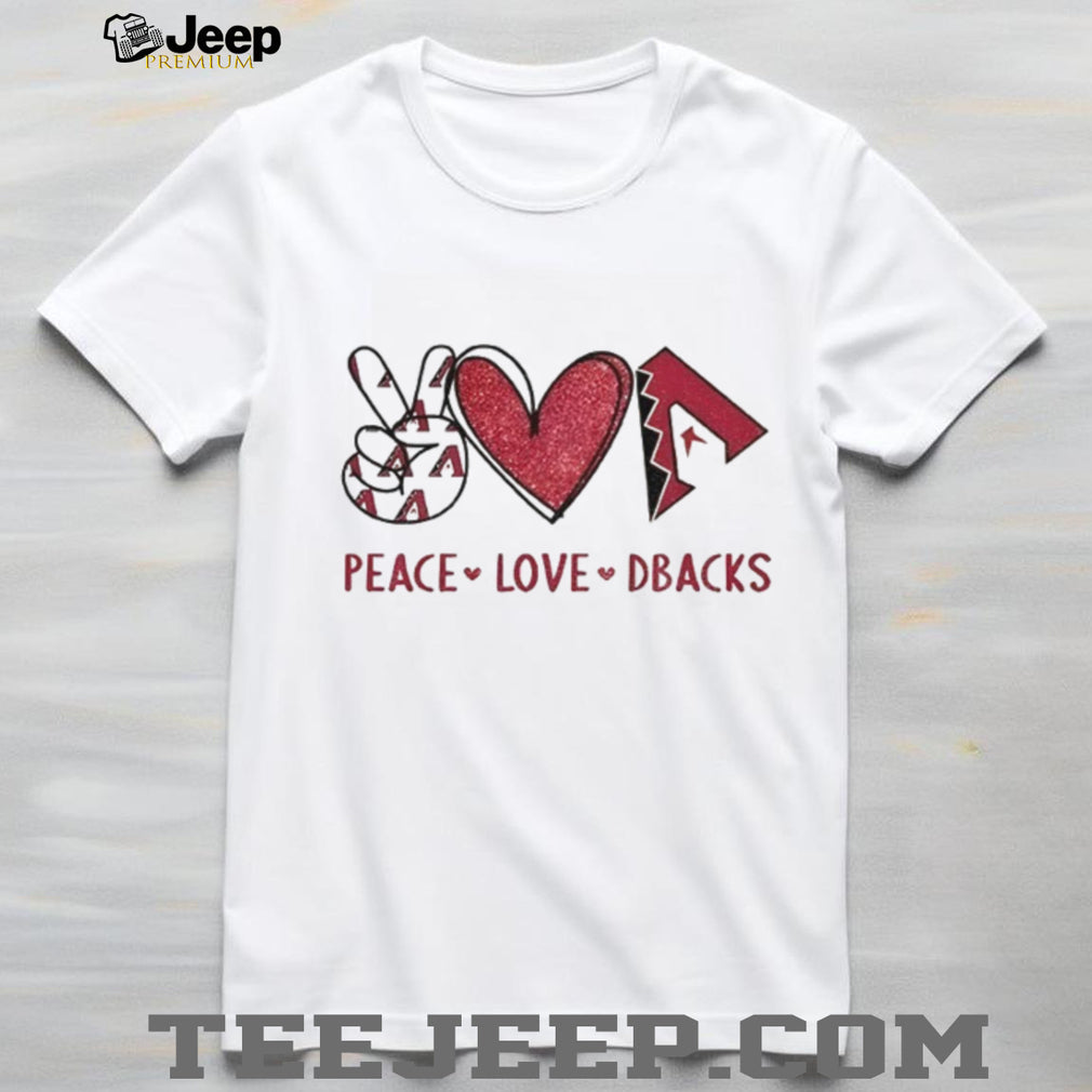 Arizona Diamondbacks Peace Love Dbacks Baseball T Shirt