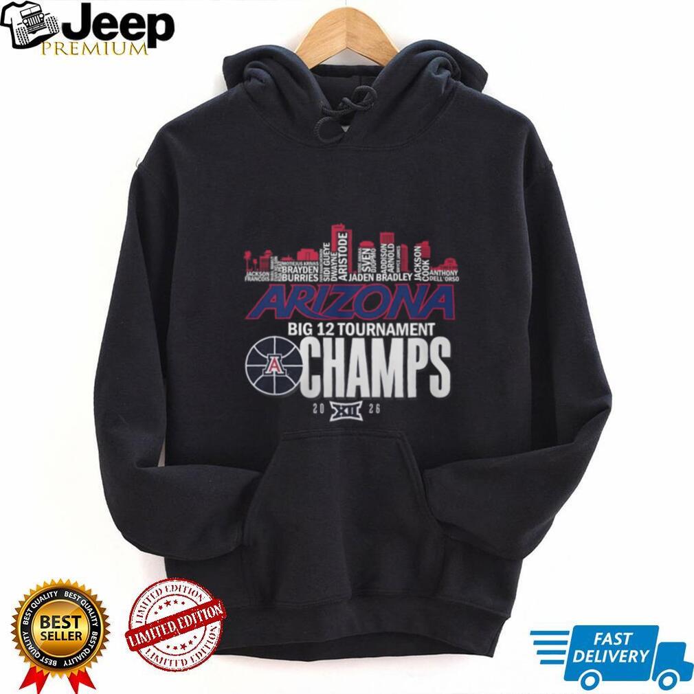 Arizona Wildcats 2026 Big 12 Tournament Champs City Skyline T Shirt