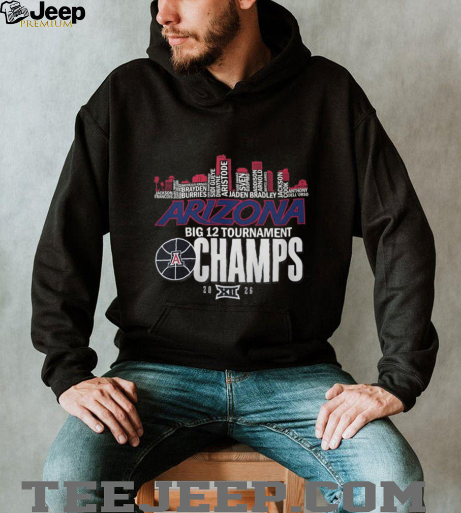 Arizona Wildcats 2026 Big 12 Tournament Champs City Skyline T Shirt
