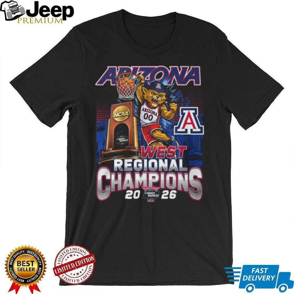 Arizona Wildcats 2026 NCAA West Regional Champions Mascot Black T Shirt