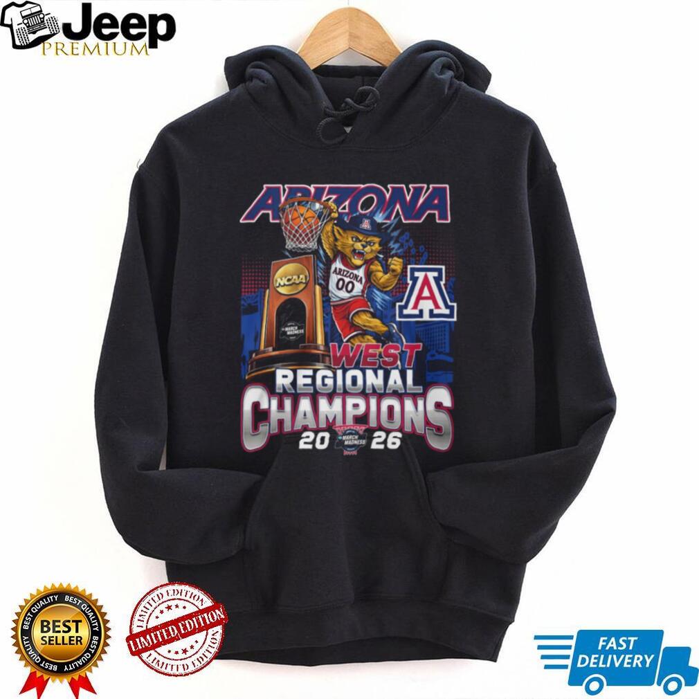 Arizona Wildcats 2026 NCAA West Regional Champions Mascot Black T Shirt