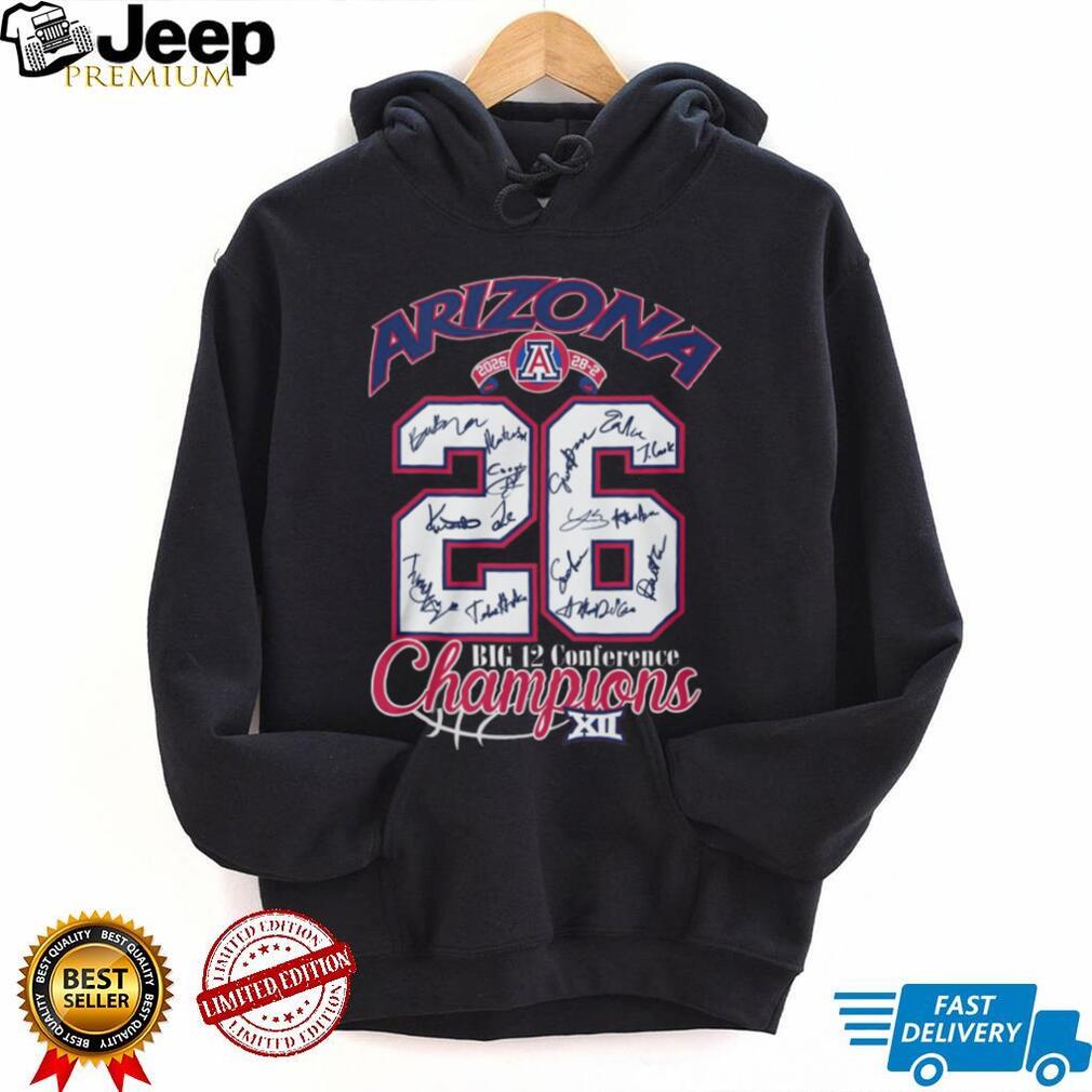 Arizona Wildcats Big 12 Conference Champions 2026 Signature T Shirt