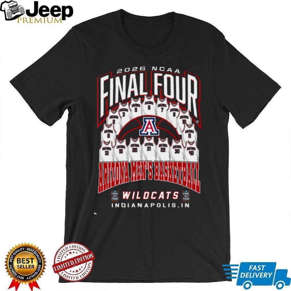 Arizona Wildcats Men’s Basketball 2026 Final Four Roster Jersey Design T Shirt