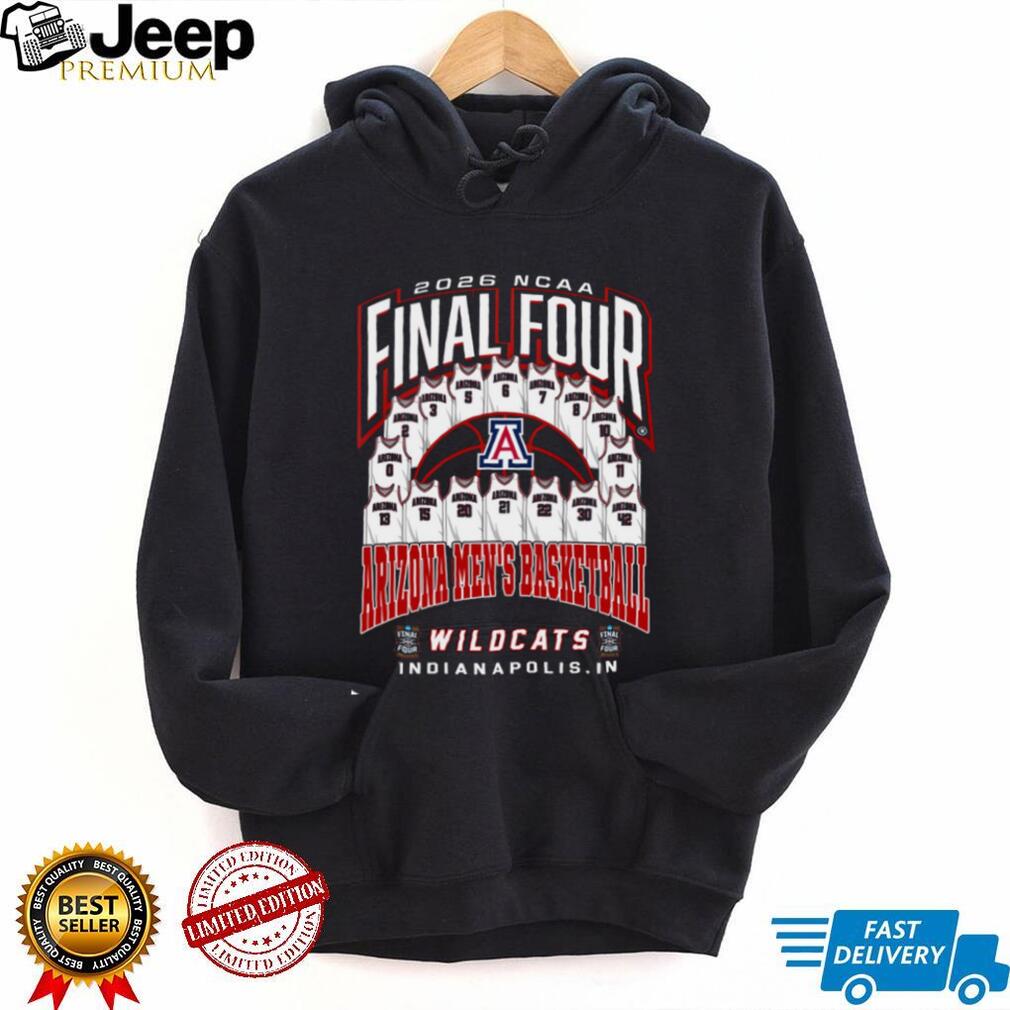 Arizona Wildcats Men’s Basketball 2026 Final Four Roster Jersey Design T Shirt